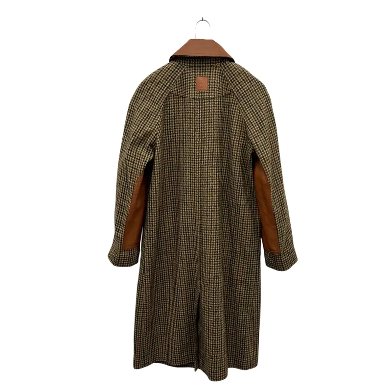 Loewe Brown Checkered Men's Trench Coat 0089