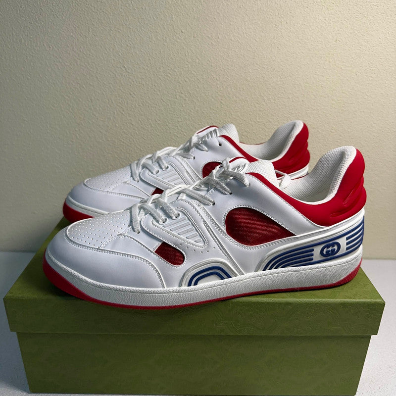 Gucci Red and White Low-Top Fashion Sneakers 0079