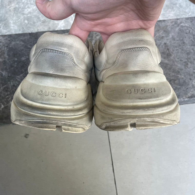 Gucci Rhyton Leather Lip Print Casual Sneakers 0079