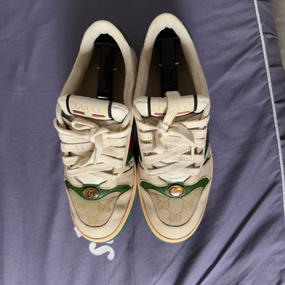 Gucci Screener Distressed Leather Low-Top Sneakers 0079