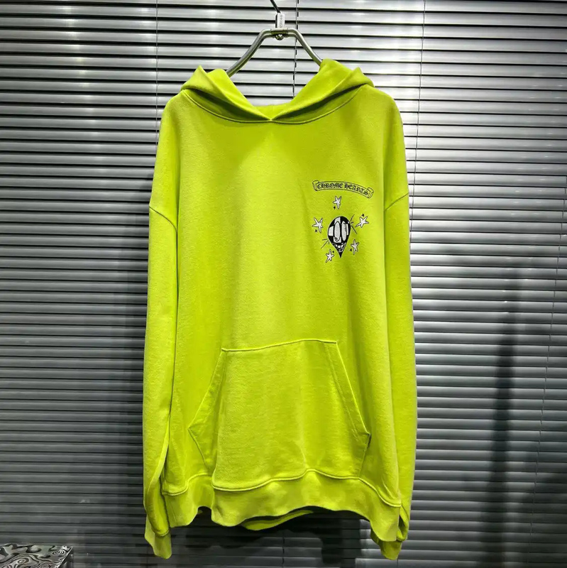Chrome Hearts Spring Neon Yellow Long Sleeve Hoodie 0089