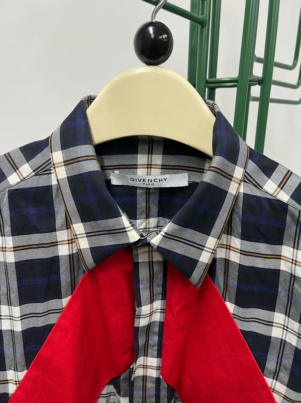 Givenchy Men's Long Sleeve Plaid Shirt 0089