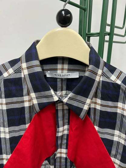 Givenchy Men's Long Sleeve Plaid Shirt 0089