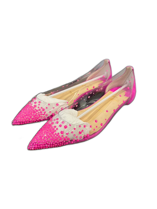 Pink Rhinestone Flat Shoes for Women