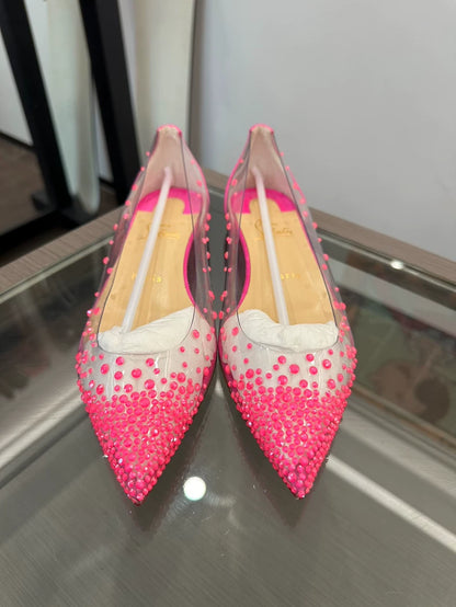 Pink Rhinestone Flat Shoes for Women