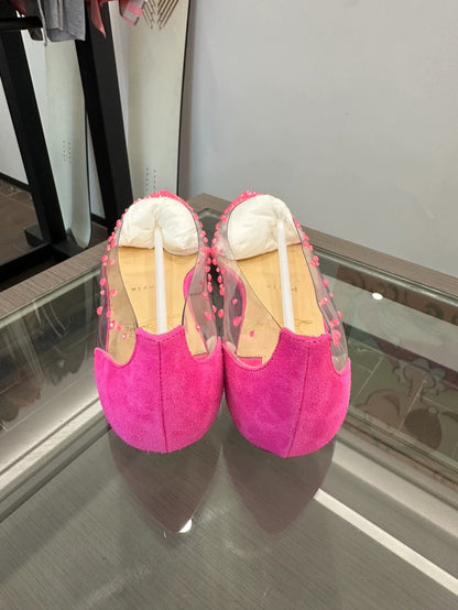 Pink Rhinestone Flat Shoes for Women