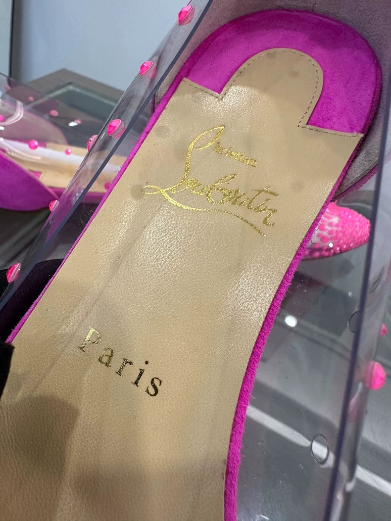 Pink Rhinestone Flat Shoes for Women