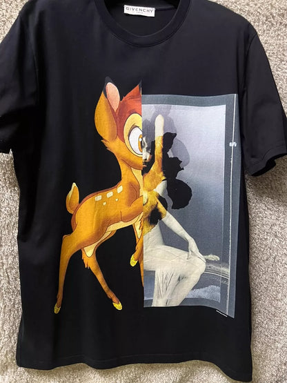 Givenchy Men's Deer Print Short Sleeve T-Shirt