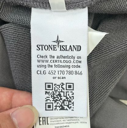 Stone Island Gray Men's Hoodie with Pocket Design 0089