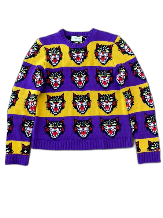 Gucci Animal Pattern Knitted Sweater-zp