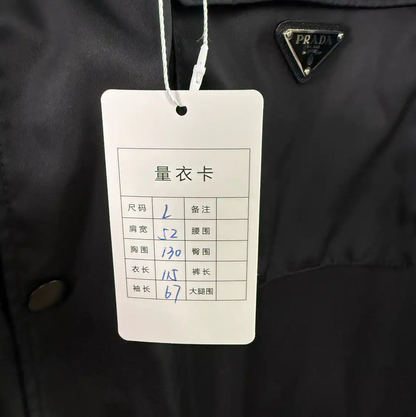 Prada Black Polyester Men's Outerwear Coat