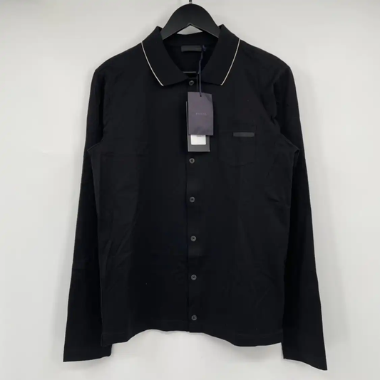 Prada Black Long Sleeve Cotton Shirt for Men