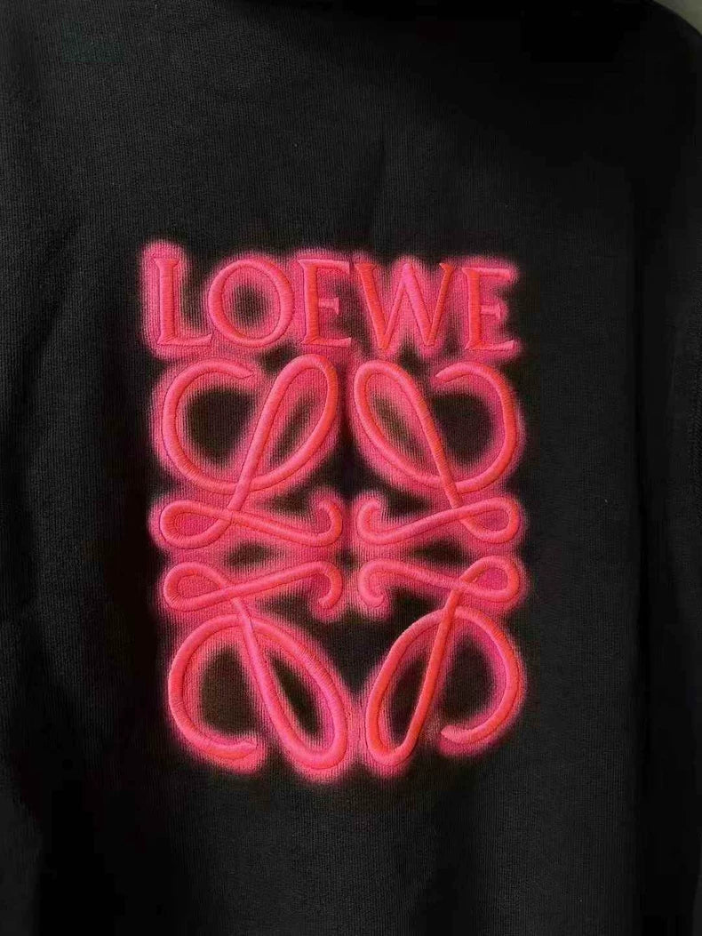 Black Loewe Hoodie with Fluorescent Detail