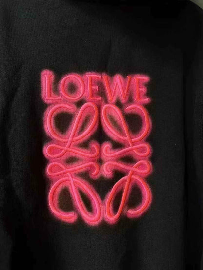 Black Loewe Hoodie with Fluorescent Detail