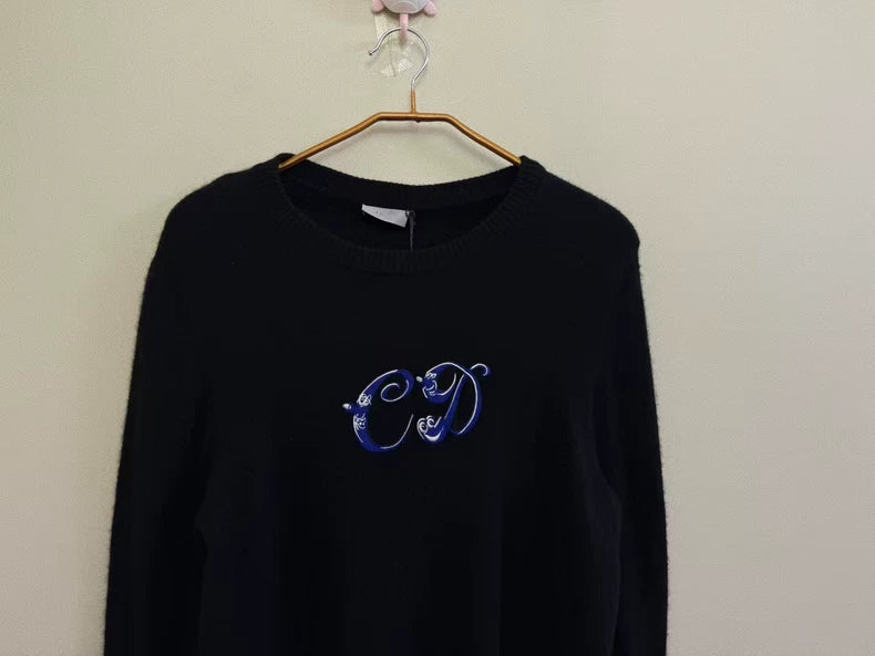 Dior Kenny Scharf Black Logo Cashmere Sweater-yf