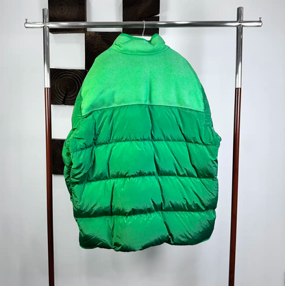 Stone Island Green Cotton Blend Puffer Jacket 0089