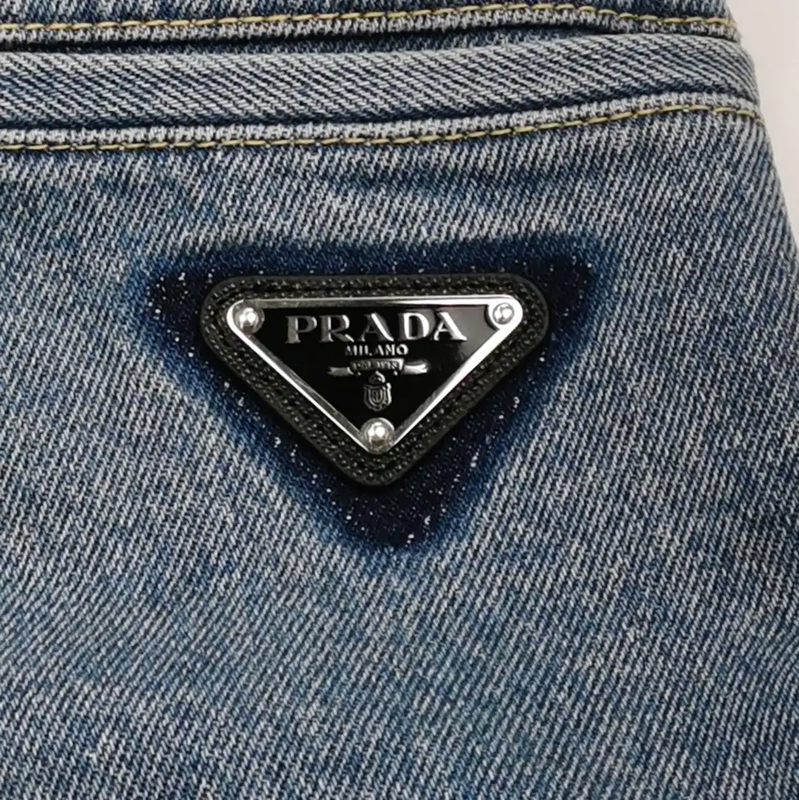 Prada Blue Cotton Embroidered Logo Men's Shorts