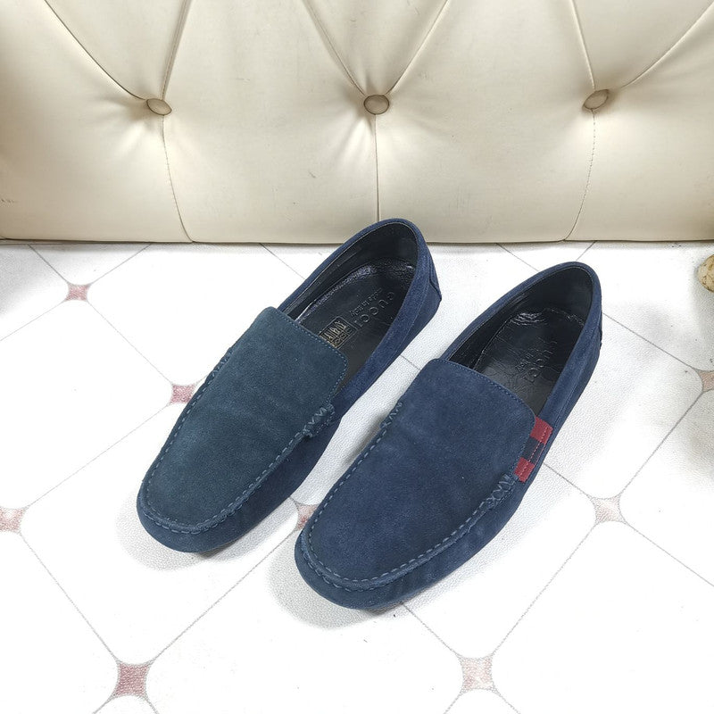 Gucci Blue Suede Loafers for Men 0079