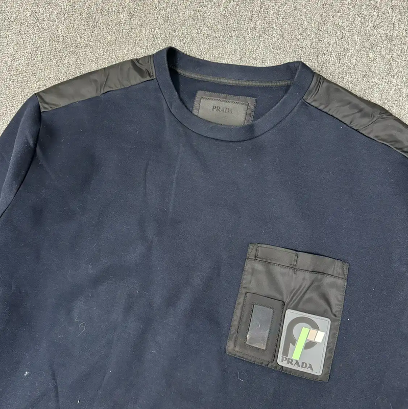 Prada Cotton Sweatshirt in Navy Blue for Men