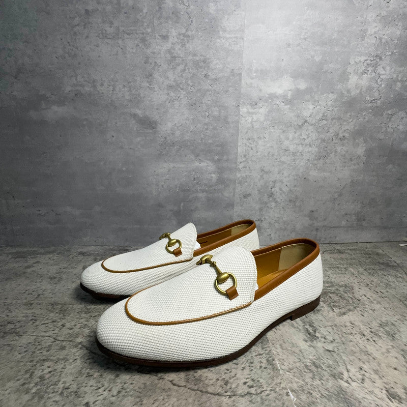 Gucci Jordaan White Canvas Loafers for Men 0079