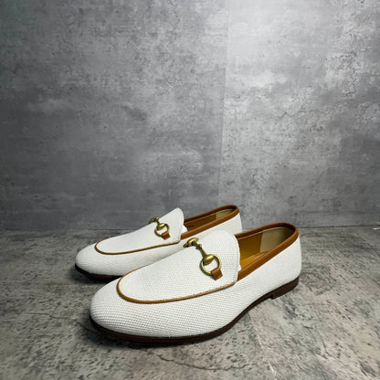 Gucci Jordaan White Canvas Loafers for Men 0079