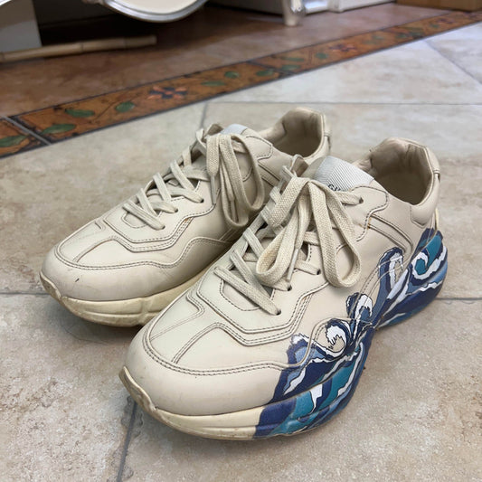 Gucci Rhyton Wave Print Thick Sole Sneakers 0079