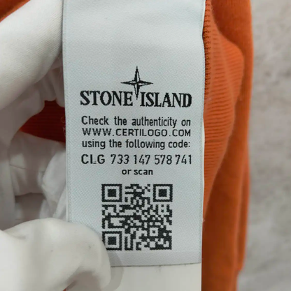 Stone Island Orange Long Sleeve Sweatshirt for Men 0089