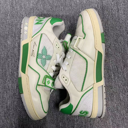 Louis Vuitton Retro Green Accent Low-Top Sneakers 0079