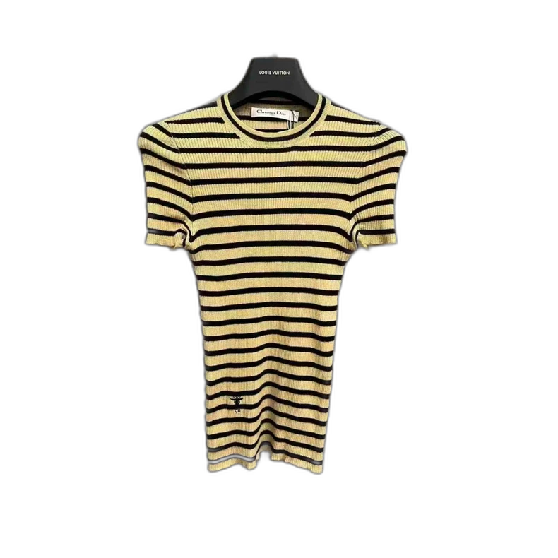 Dior Striped Short Sleeve Top