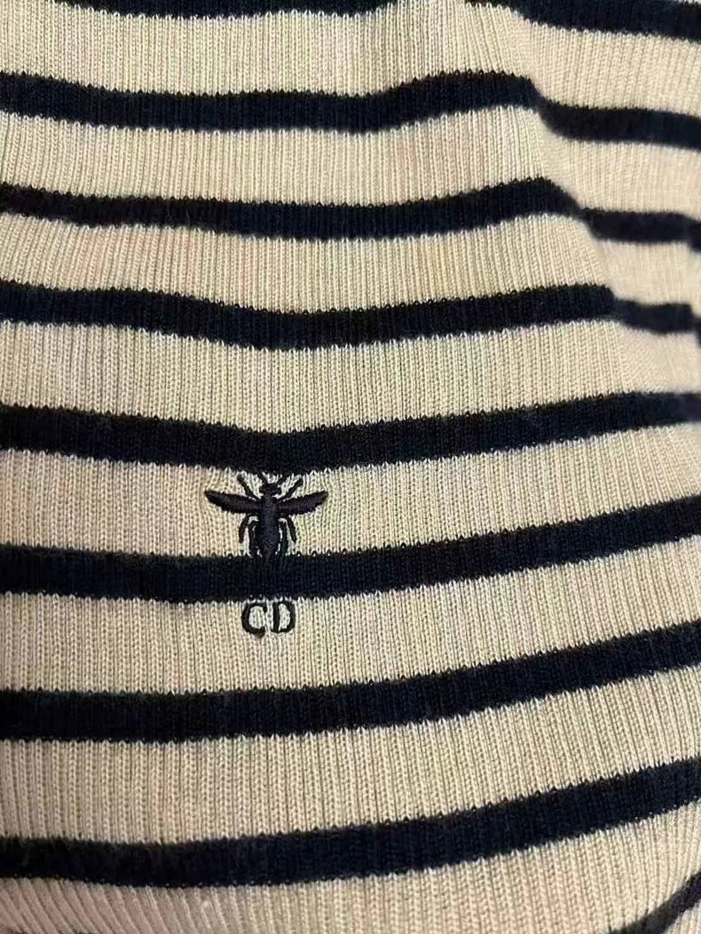 Dior Striped Short Sleeve Top