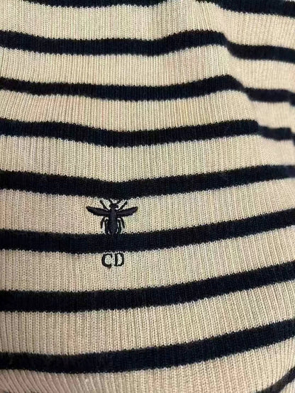 Dior Striped Short Sleeve Top