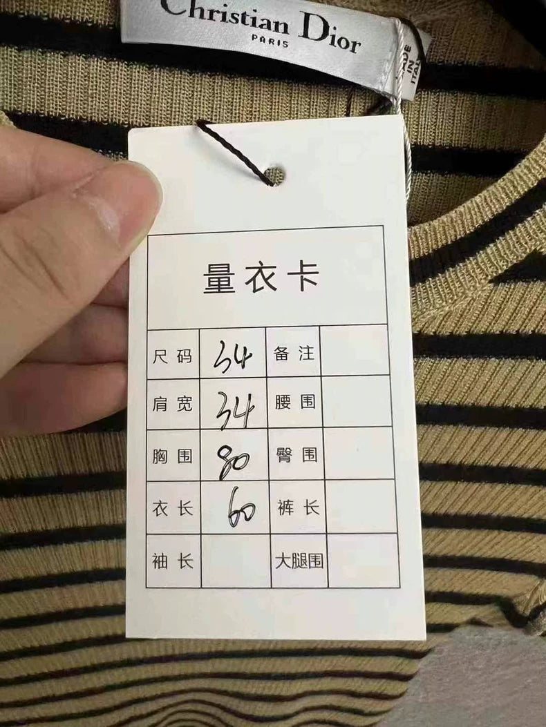 Dior Striped Short Sleeve Top