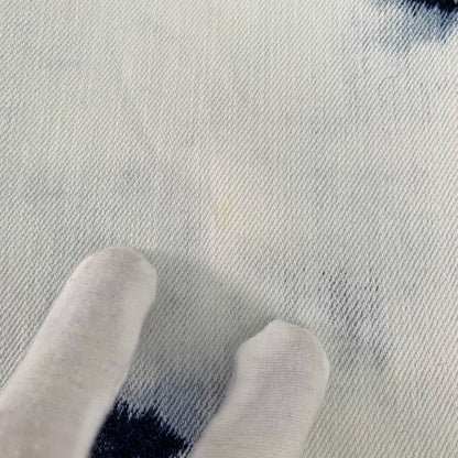 White Tie-Dye Cotton Denim Skirt