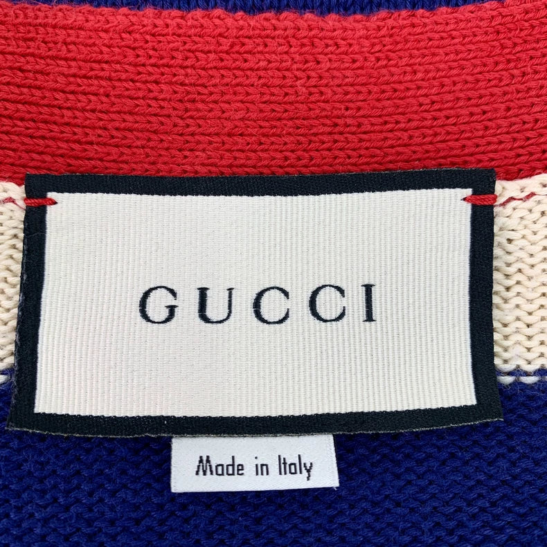 Gucci Striped V-Neck Long Sleeve Cardigan
