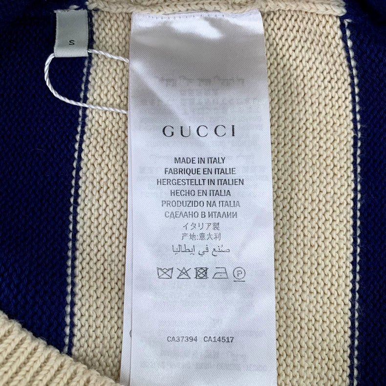 Gucci Striped V-Neck Long Sleeve Cardigan