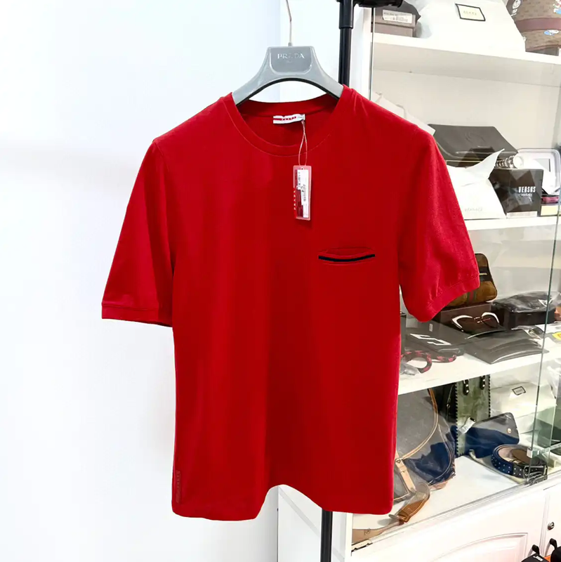 Prada Red Summer Cotton Short Sleeve T-Shirt