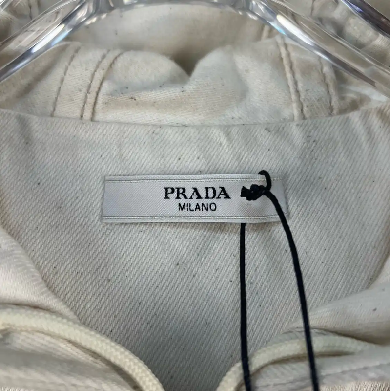 Prada Hooded Vest in Light Cream