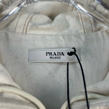 Prada Hooded Vest in Light Cream
