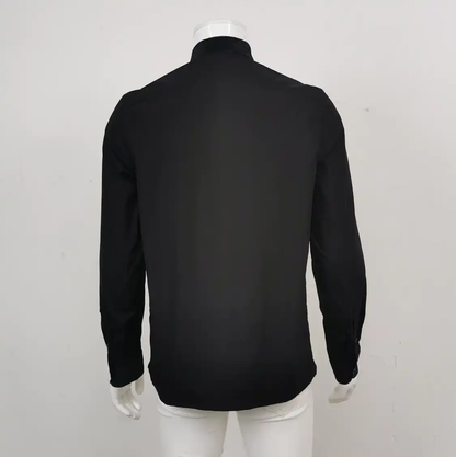 Prada Black Cotton Logo Embroidered Shirt