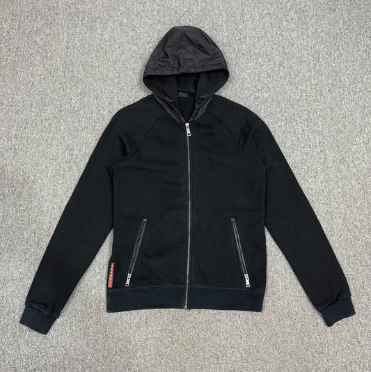 Prada Men's Black Cotton Hoodie