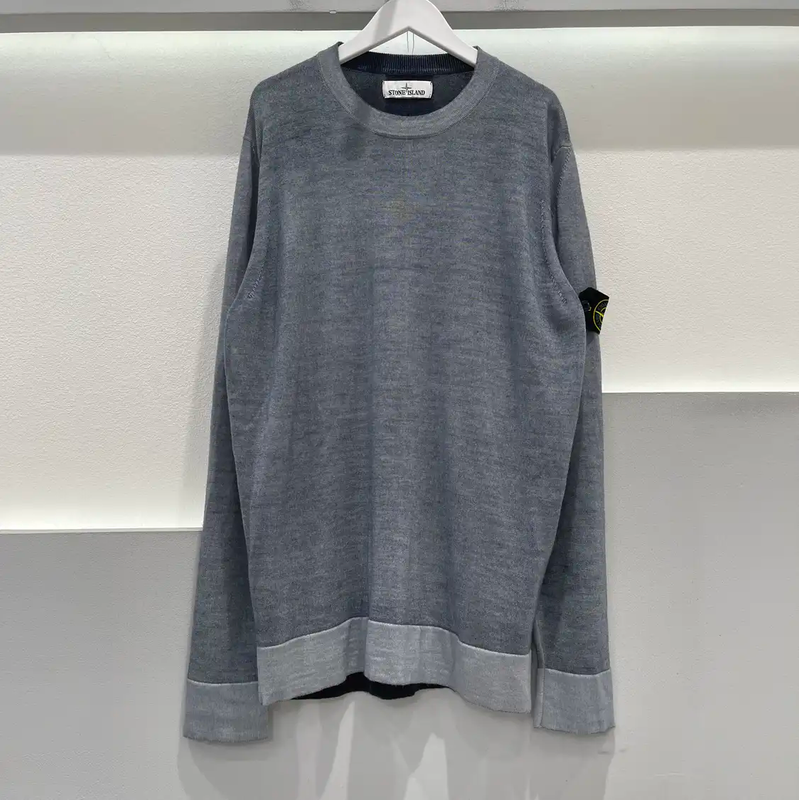 Stone Island Men's Gray Long Sleeve Knit Sweater 0089