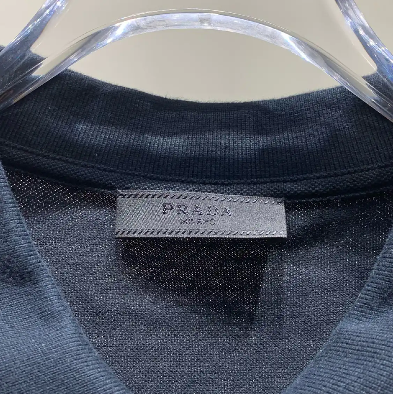 Prada Black Cotton Polo Shirt for Men