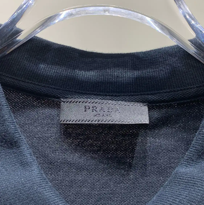 Prada Black Cotton Polo Shirt for Men