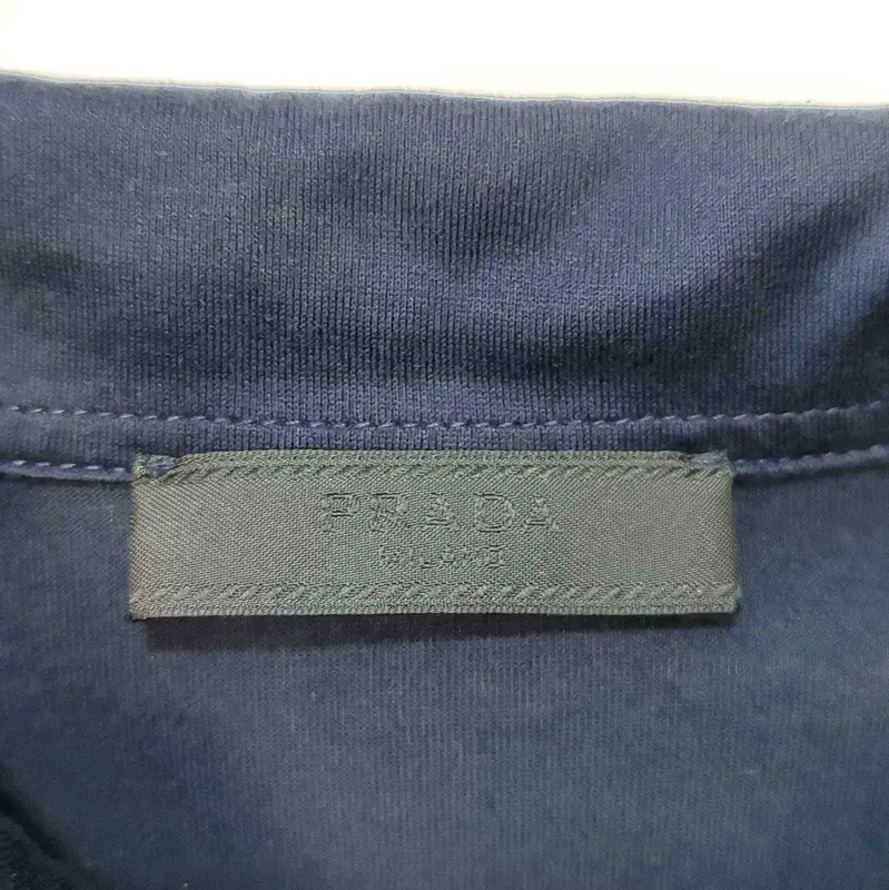 Prada Men's Cotton Polo in Dark Blue