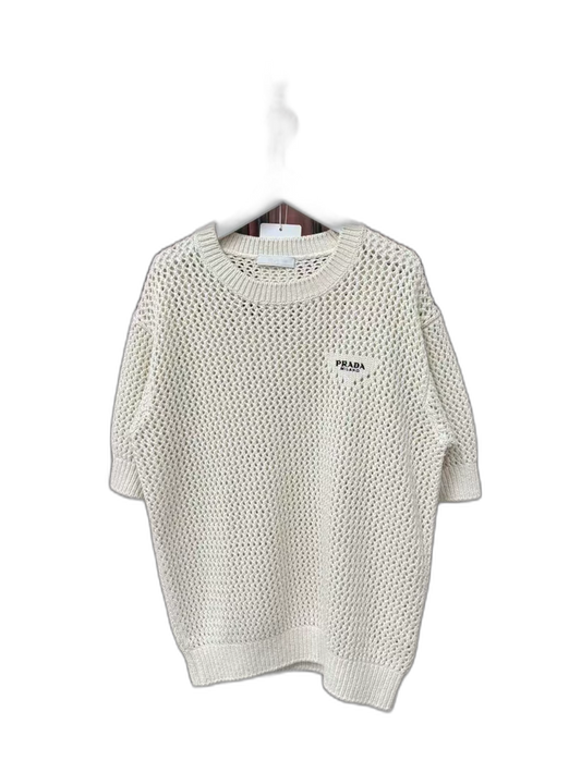 Prada Hollow Short Sleeve Sweater