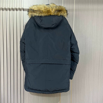 Black Stone Island Embroidered Down Jacket