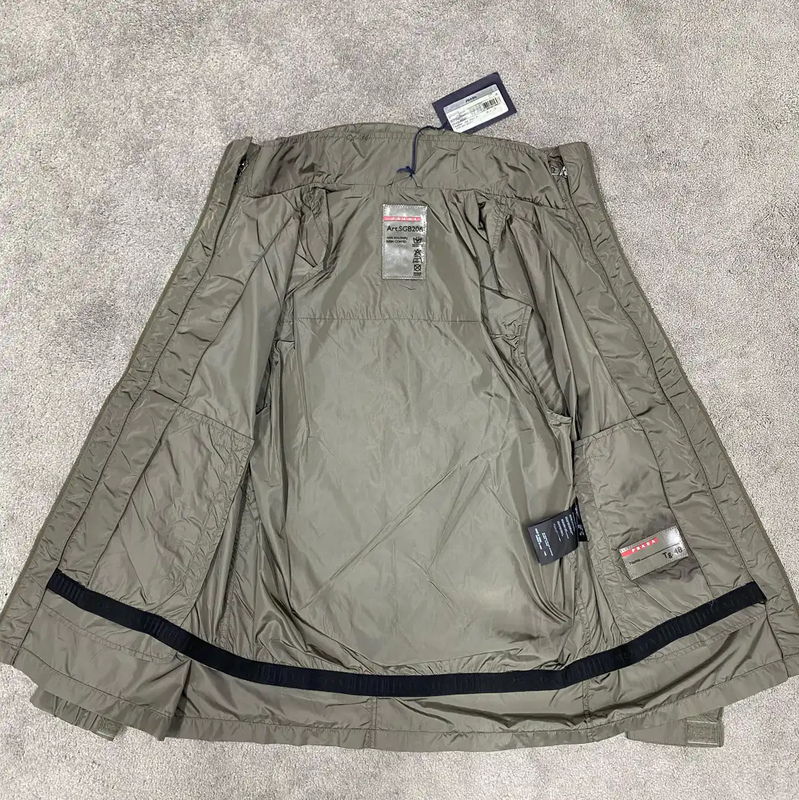 Prada Spring Autumn Khaki Polyester Men's Jacket