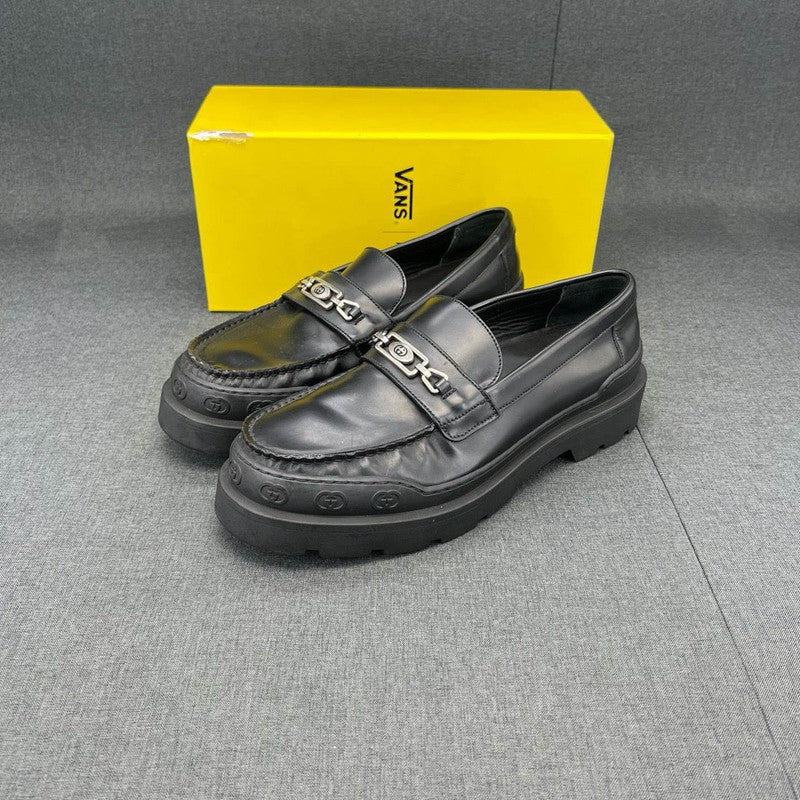 Gucci Black Leather Comfortable Loafers for Men 0079