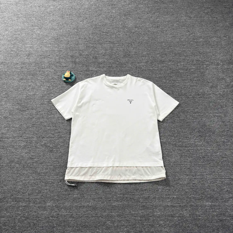 Prada White Cotton Men's T-Shirt in XL Size