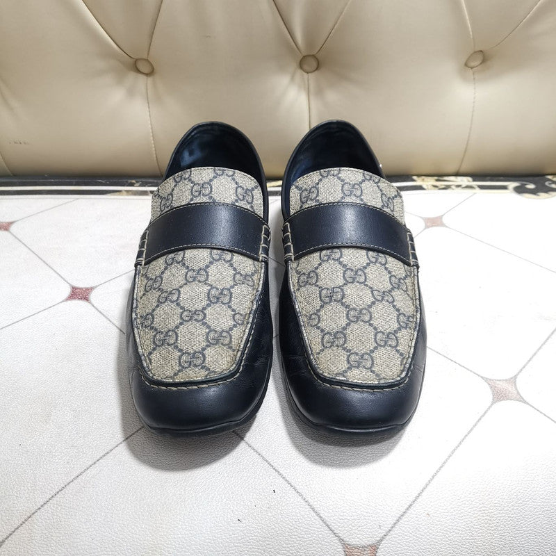 Gucci Blue GG Print Leather Loafers 0079
